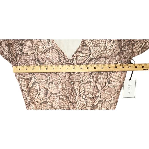 NWT 1.State Asymmetrical Hi-Lo Snake Print Pink & Gray Midi Dress XS - Picture 4 of 8